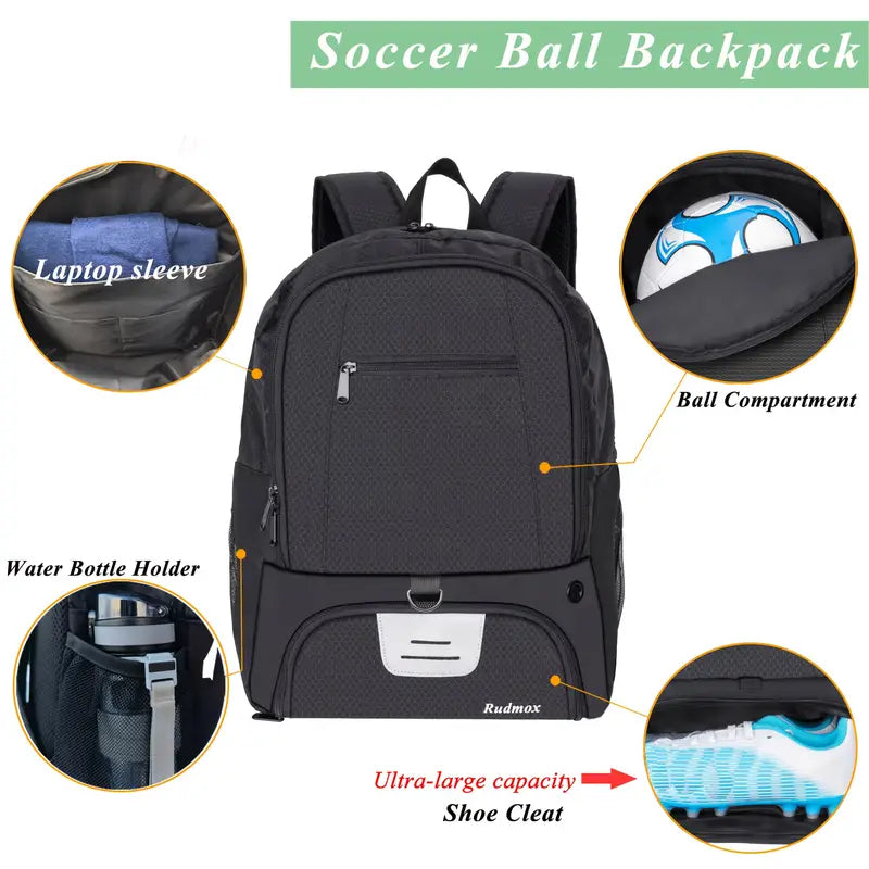 Sportura Pro – Football Backpack with Separate Shoe Compartment