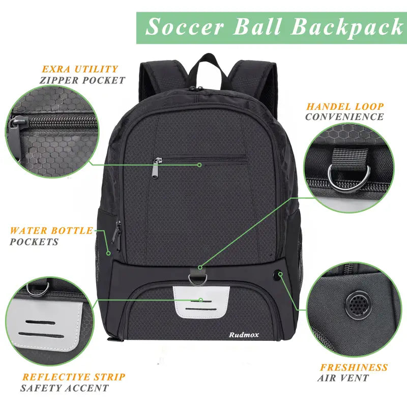 Sportura Pro – Football Backpack with Separate Shoe Compartment