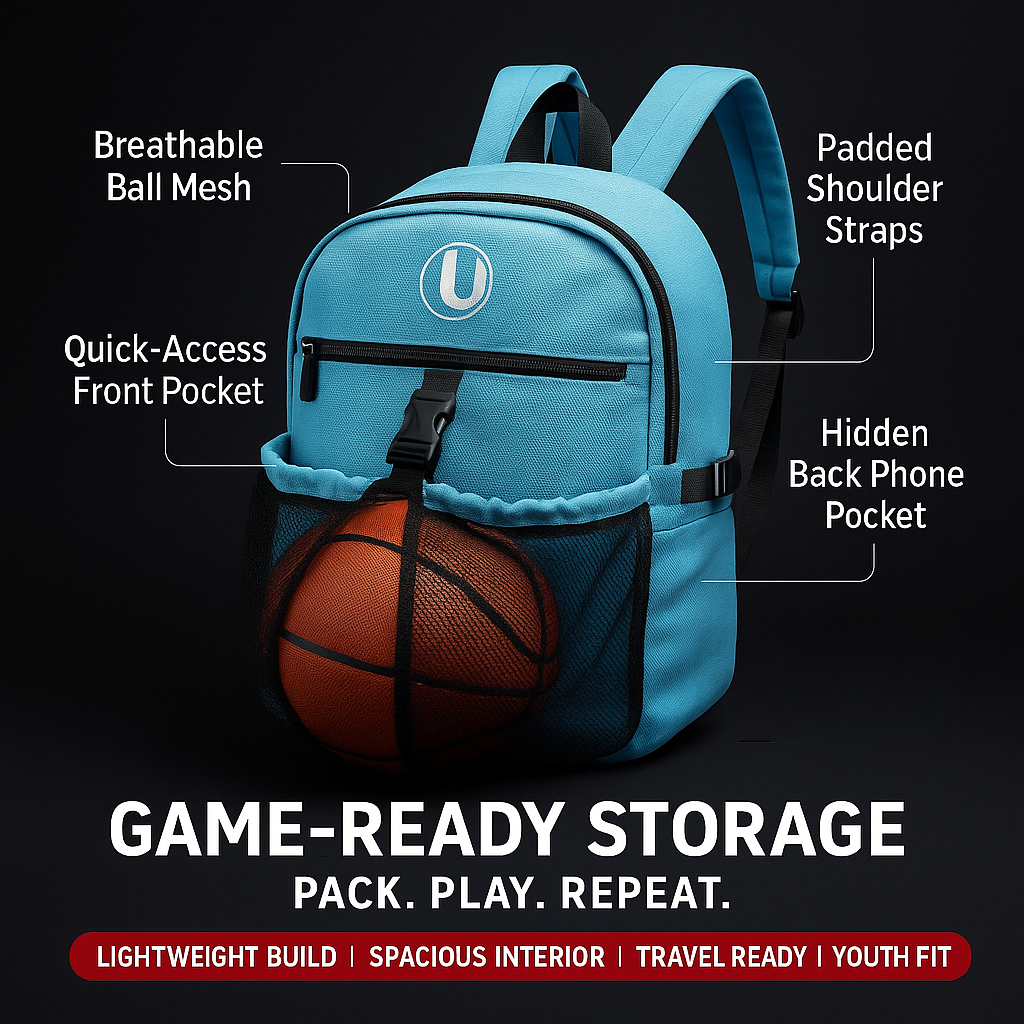 HoopHaul Basketball Backpack – Durable Sports Bag for School, Travel & Outdoor Play