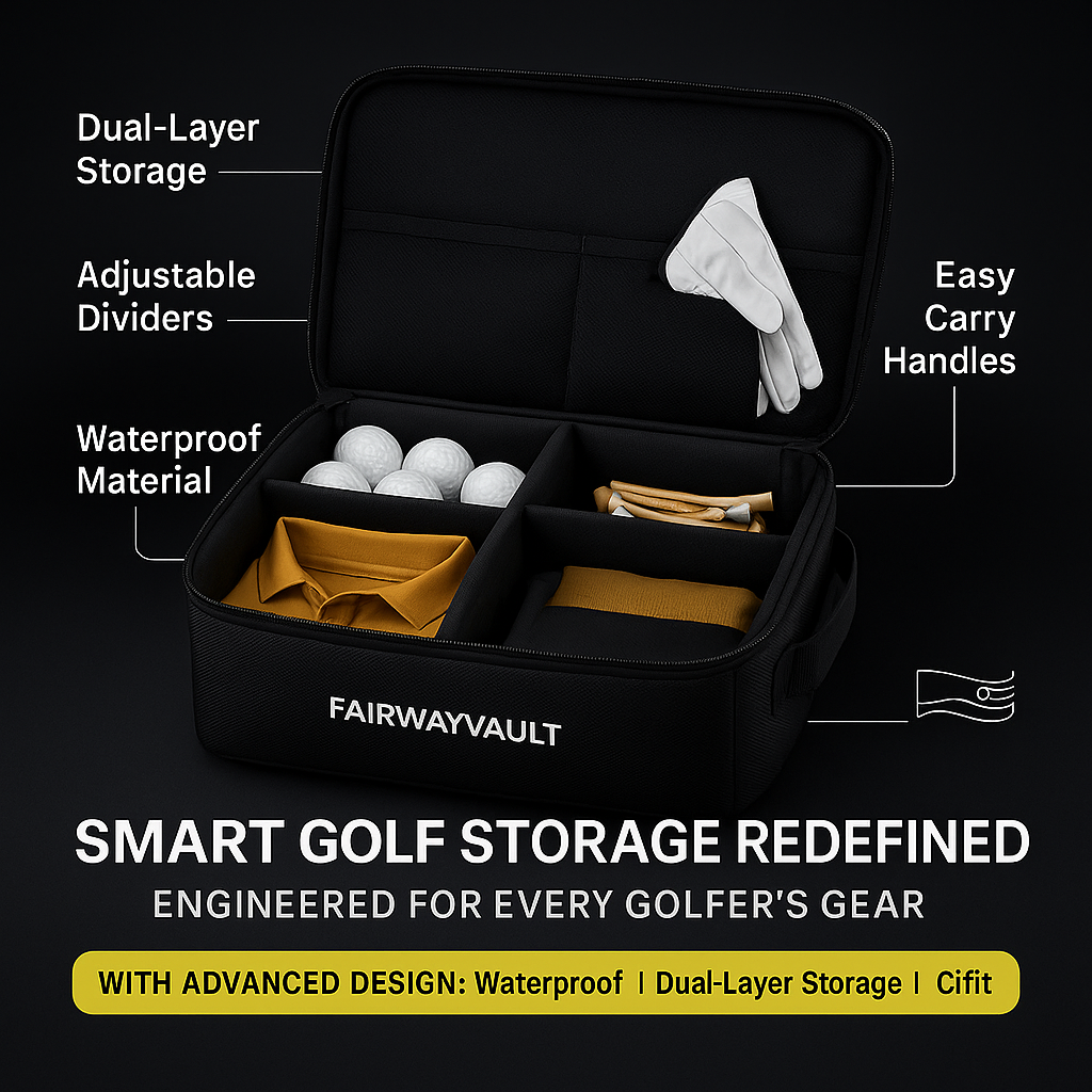 FairwayVault Golf Trunk Organizer – Waterproof 2-Layer Storage Bag