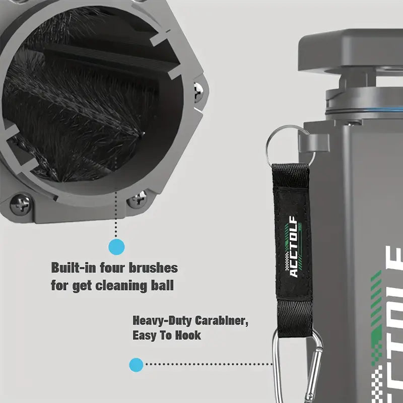 CleanShot Pro – Portable Golf Ball Washer with Metal Hook & Durable Silicone Case