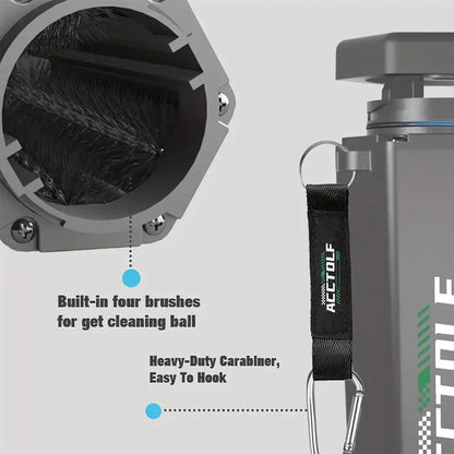 CleanShot Pro – Portable Golf Ball Washer with Metal Hook & Durable Silicone Case