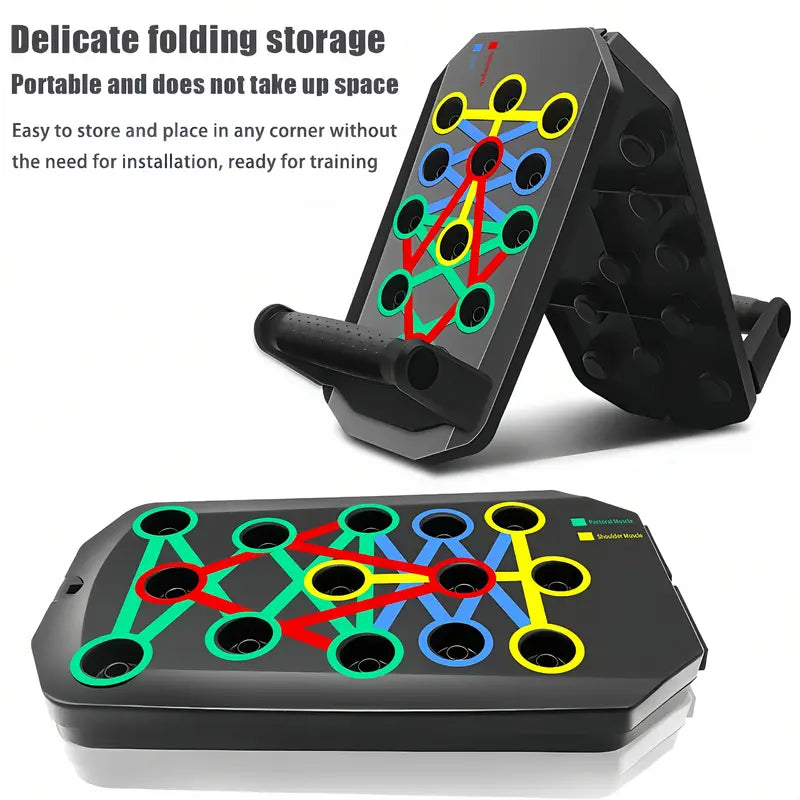 CoreGrid 28 Push Up Board with Resistance Bands – Full Body Home Workout System