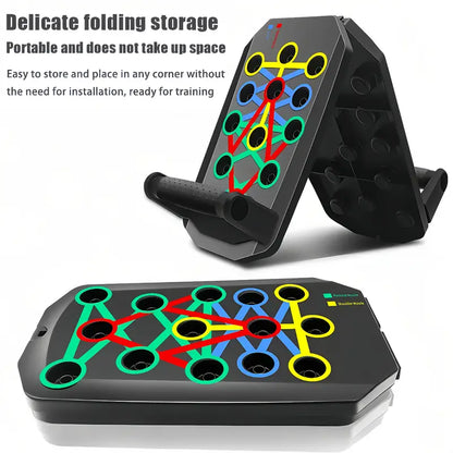 CoreGrid 28 Push Up Board with Resistance Bands – Full Body Home Workout System