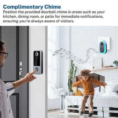 GuardianBell Pro AI Night Vision Doorbell HD Video