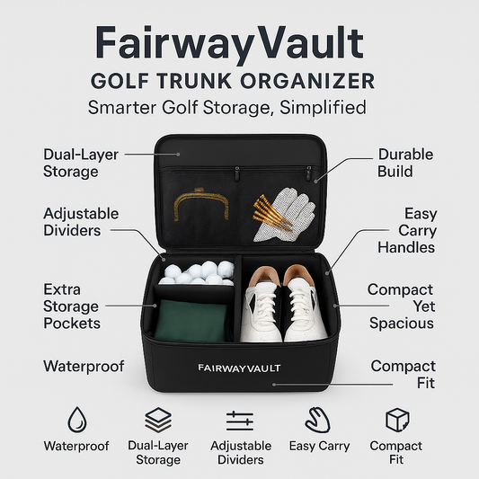 FairwayVault Golf Trunk Organizer – Waterproof 2-Layer Storage Bag