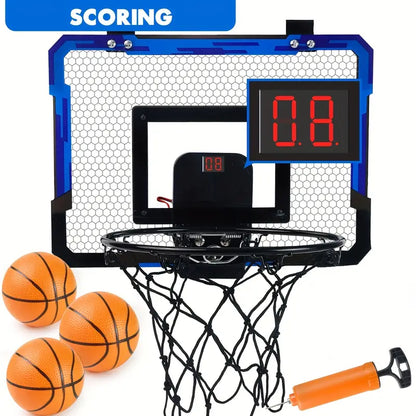 HoopBlaze Mini Basketball Arcade – LED Over-Door Hoop Set