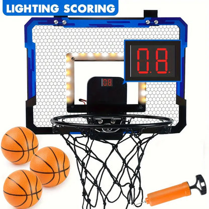 HoopBlaze Mini Basketball Arcade – LED Over-Door Hoop Set