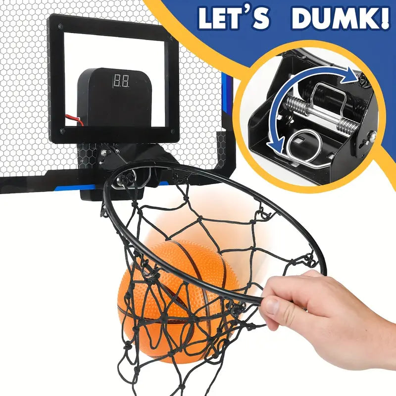 HoopBlaze Mini Basketball Arcade – LED Over-Door Hoop Set