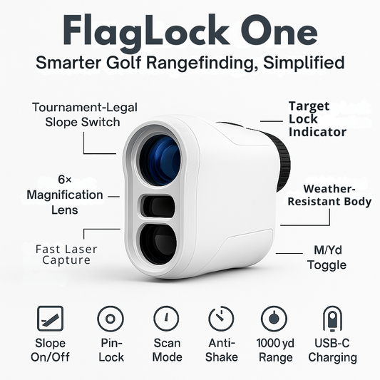 FlagLock One – Golf Rangefinder with Pin Lock & 1000-Yard Accuracy